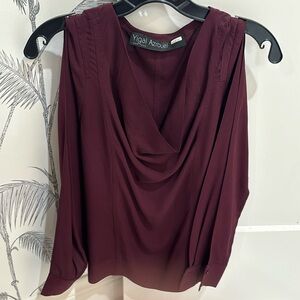 Yigal Azrouel cowl neck top with open sleeves